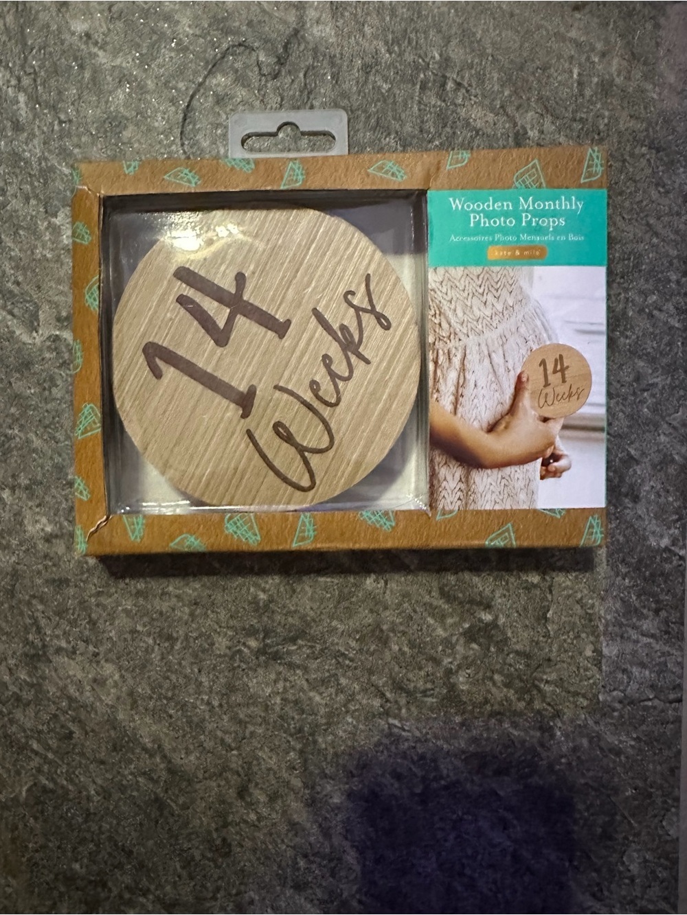 adidas Wooden Monthly Photo Props Set - Natural Wood and Teal